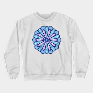 Blue flower mandala art Crewneck Sweatshirt